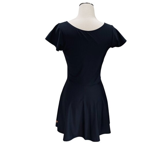 Honeymark Black Swim Dress Skater Swimsuit Coverup Medium Modest Tenniscore - Picture 7 of 9